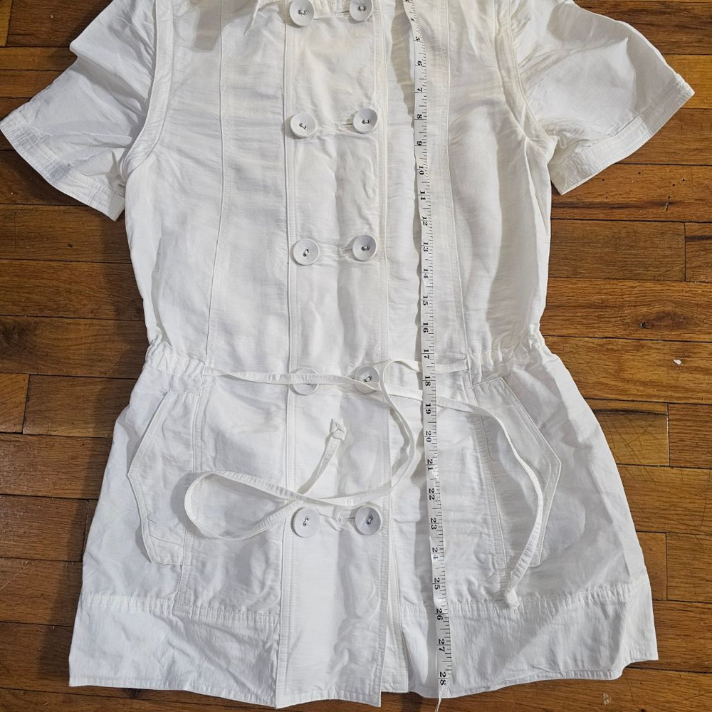 Adam Lippes White Hooded Jacket Short Sleeve Small - Picture 5 of 7